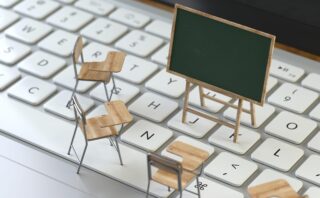 floor looks like a keyboard with chairs and a blackboard - Learning builds capacity