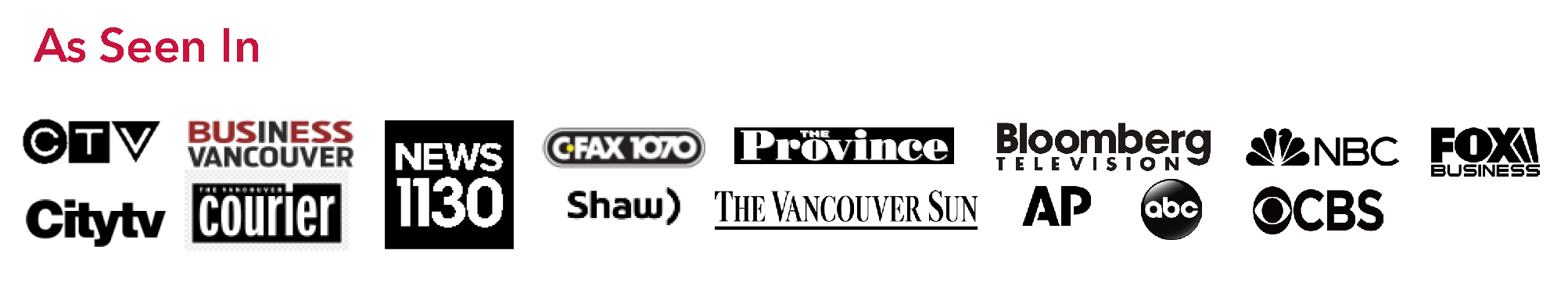 As Seen In Banner As Seen In media logos